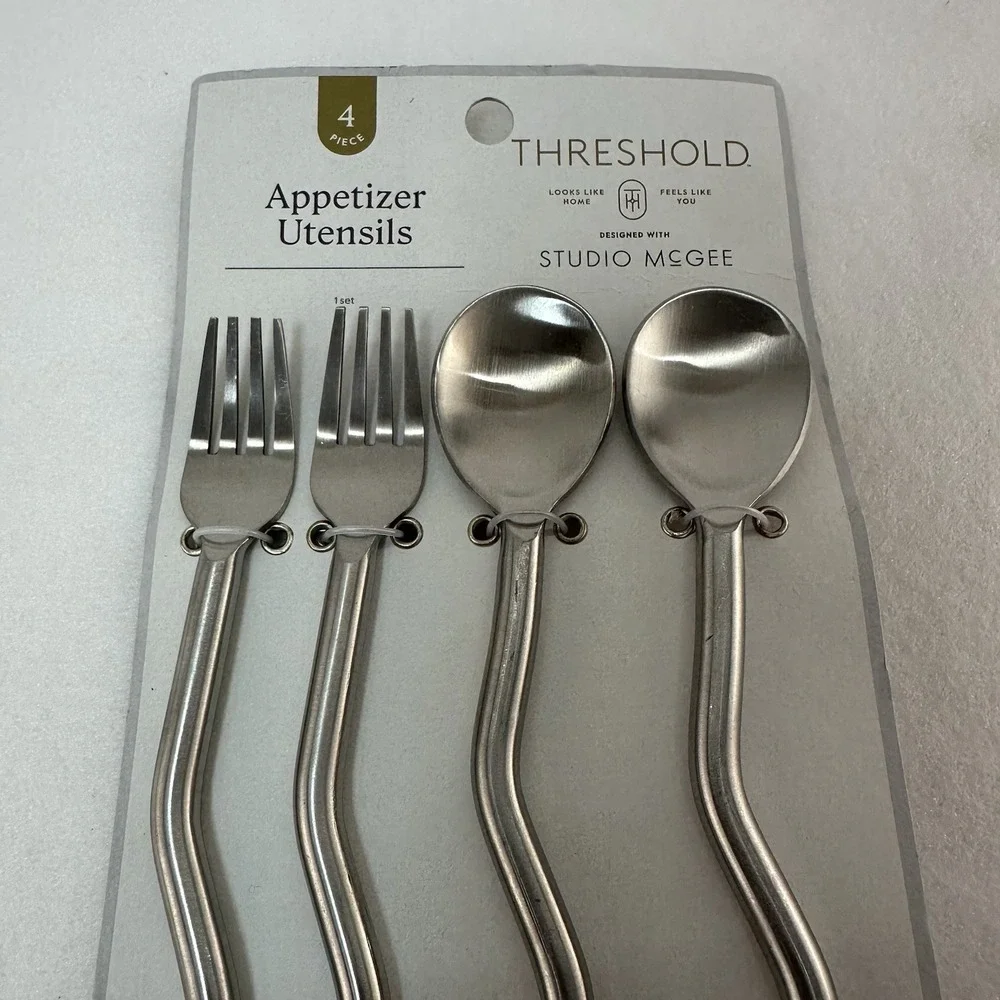 4pc Metal Appetizer Utensils Set - Threshold designed with Studio McGee, NEW
